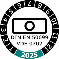 Prüfplakette DIN EN 50699 VDE 0702